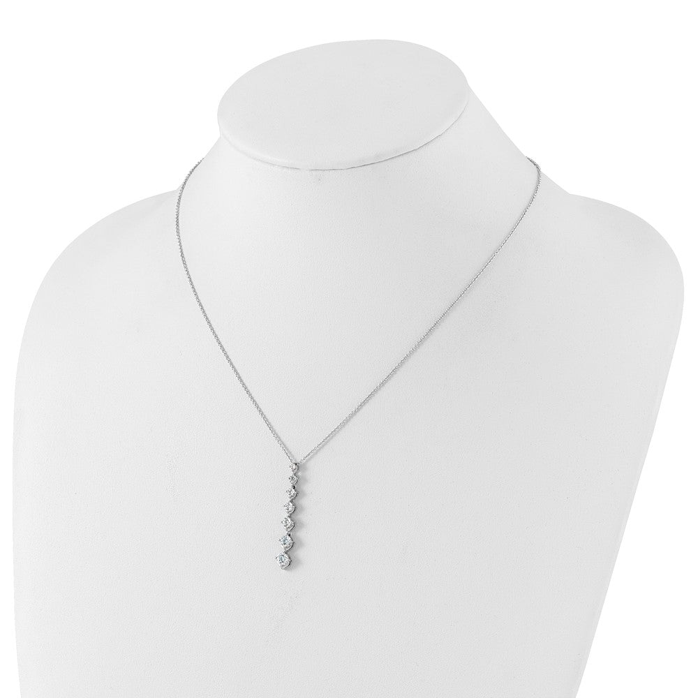 14K White Gold True Origin 1 Carat Lab Grown Diamond Vs Def 18 Inch Seven Stone Pendant Necklace