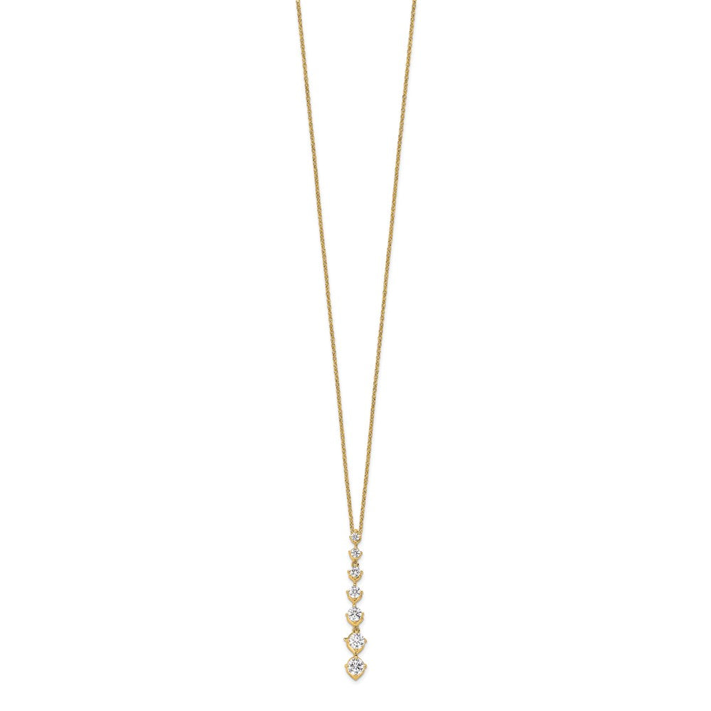 14K Yellow Gold True Origin 1 Carat Lab Grown Diamond Vs Def 18 Inch Seven Stone Pendant Necklace