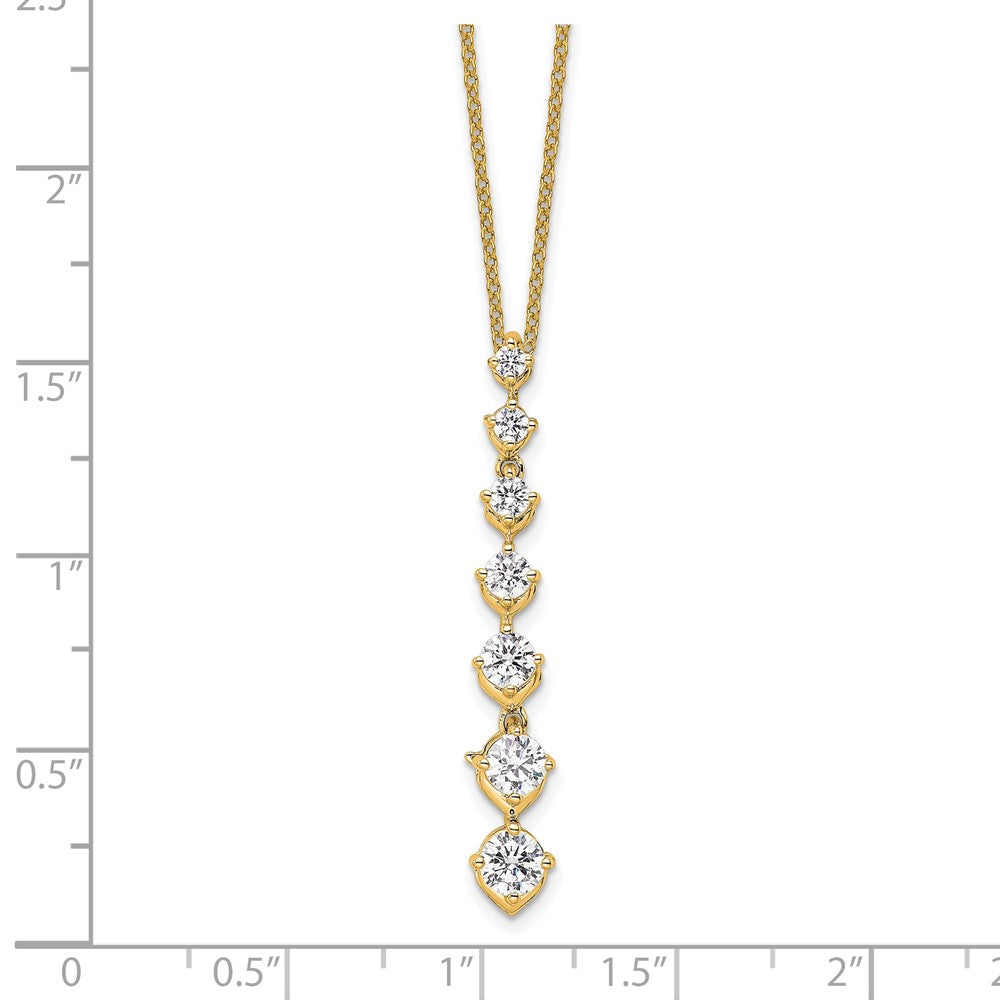 14K Yellow Gold True Origin 1 Carat Lab Grown Diamond Vs Def 18 Inch Seven Stone Pendant Necklace