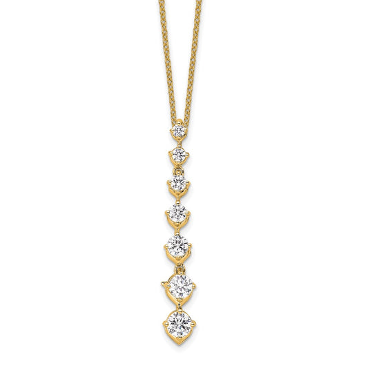 14K Yellow Gold True Origin 1 Carat Lab Grown Diamond Vs Def 18 Inch Seven Stone Pendant Necklace