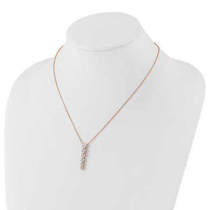 14K Rose Gold True Origin 1 Carat Lab Grown Diamond Vs Def 18 Inch Hearts Pendant Necklace