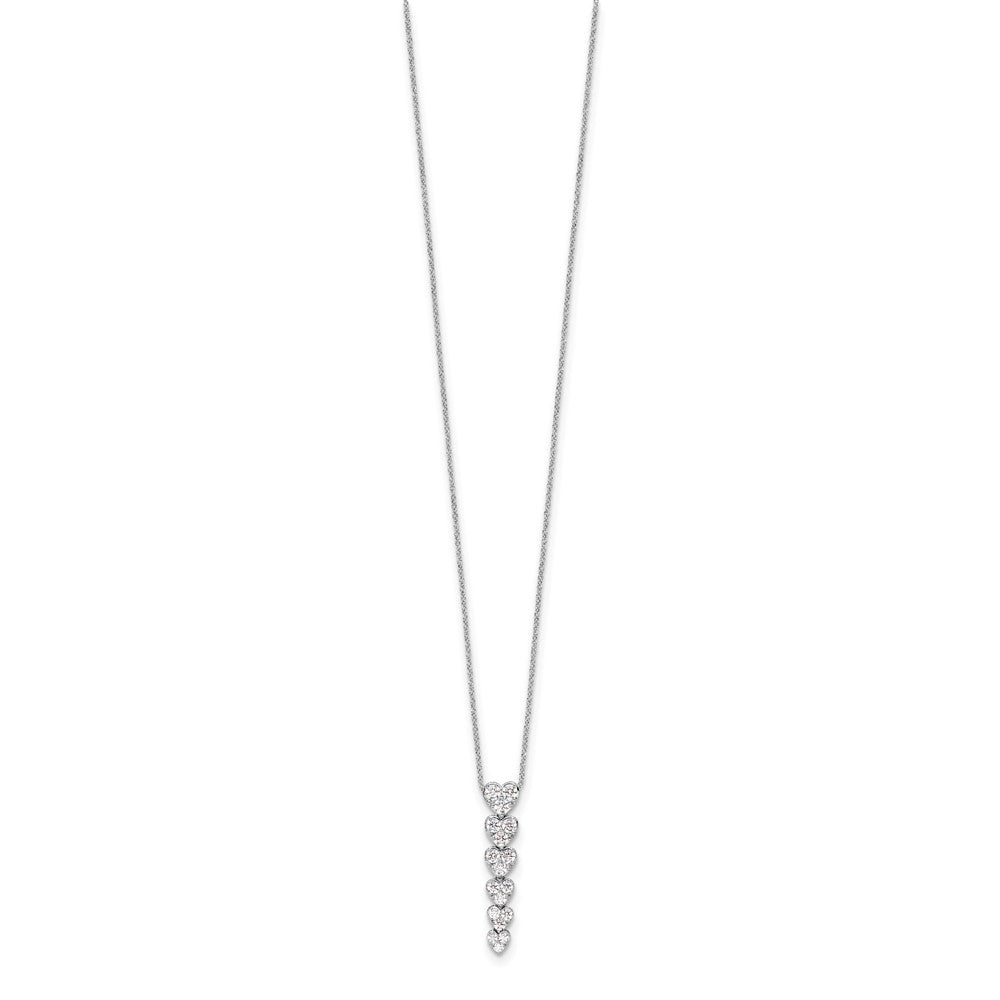 14K White Gold True Origin 1 Carat Lab Grown Diamond Vs Def 18 Inch Hearts Pendant Necklace