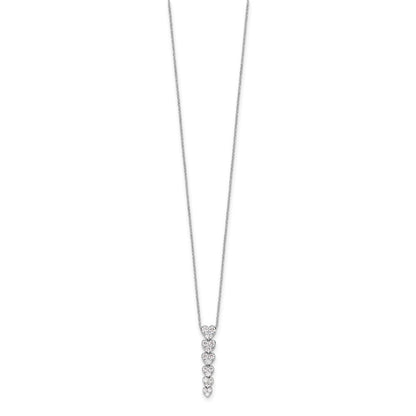 14K White Gold True Origin 1 Carat Lab Grown Diamond Vs Def 18 Inch Hearts Pendant Necklace