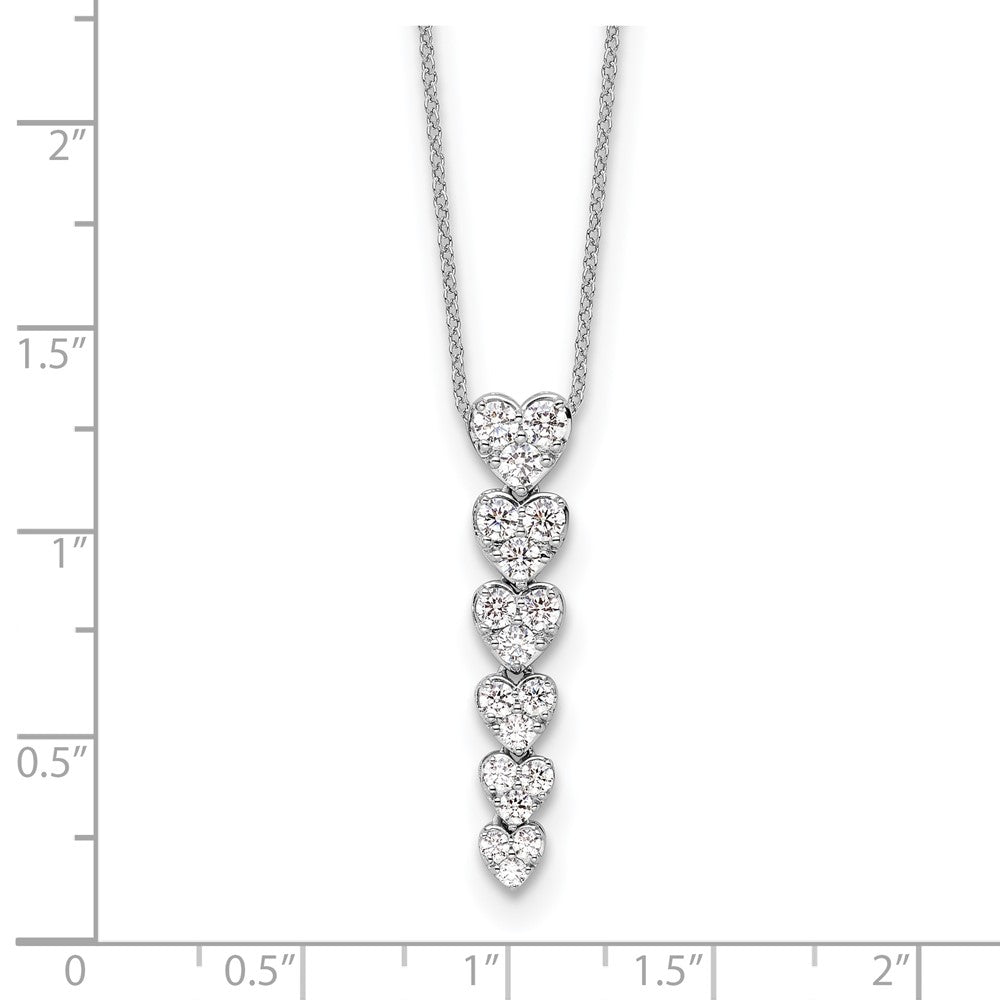 14K White Gold True Origin 1 Carat Lab Grown Diamond Vs Def 18 Inch Hearts Pendant Necklace