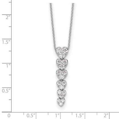 14K White Gold True Origin 1 Carat Lab Grown Diamond Vs Def 18 Inch Hearts Pendant Necklace