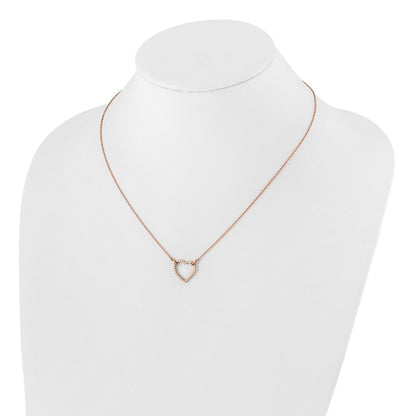 14K Rose Gold True Origin 1/5 Carat Lab Grown Diamond Vs Def 18 Inch Hearts Pendant Necklace