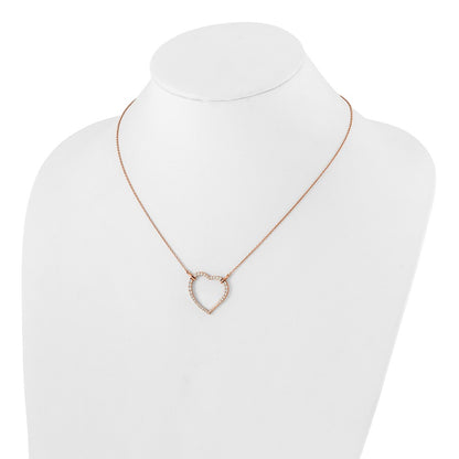 14K Rose Gold True Origin 3/4 Carat Lab Grown Diamond Vs Def 18 Inch Open Heart Pendant Necklace