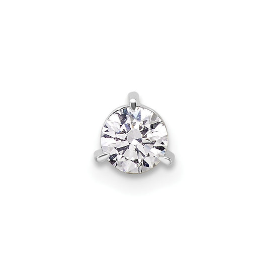 14k White Gold 3/8 Ct. Lab Grown Diamond VS/SI+ G+ Round Complete Three Prong Chain Slide Pendant