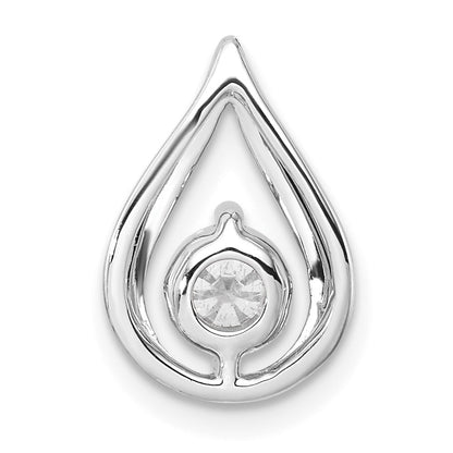 14k White Gold 1/2 Ct. Lab Grown Diamond VS/SI+ G+ Teardrop Chain Slide Pendant