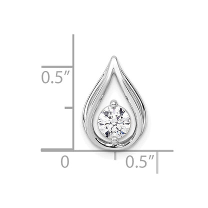 14k White Gold 1/2 Ct. Lab Grown Diamond VS/SI+ G+ Teardrop Chain Slide Pendant