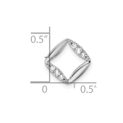 14k White Gold 1/15 Ct. Lab Grown Diamond VS/SI+ G+ Square Chain Slide Pendant