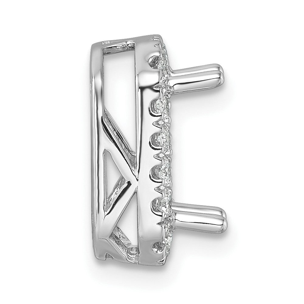 14k White Gold 2 1/2 Ct. Lab Grown Diamond VS/SI+ G+ Radiant Halo Chain Slide Pendant