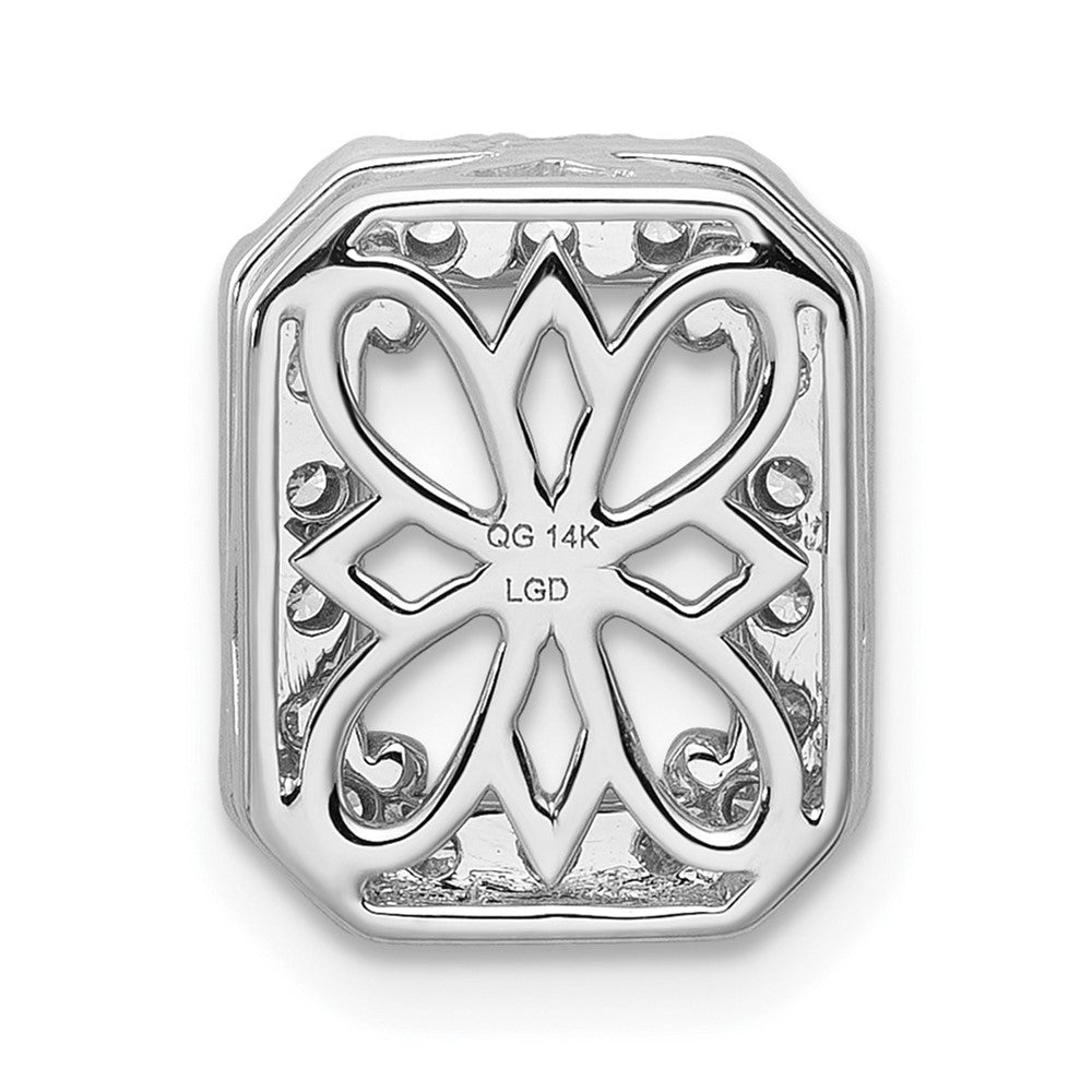 14k White Gold 2 1/2 Ct. Lab Grown Diamond VS/SI+ G+ Radiant Halo Chain Slide Pendant