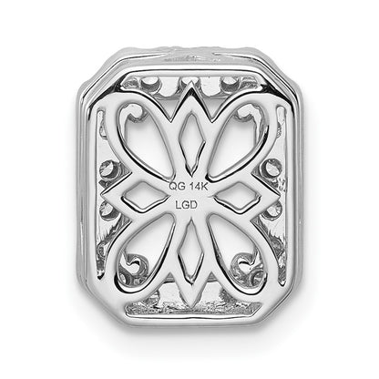 14k White Gold 2 1/2 Ct. Lab Grown Diamond VS/SI+ G+ Radiant Halo Chain Slide Pendant