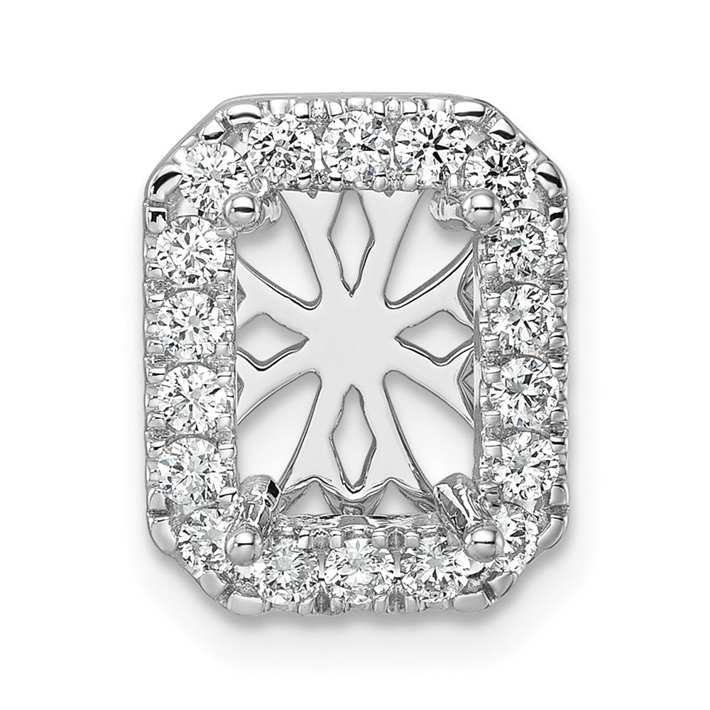 14k White Gold 2 1/2 Ct. Lab Grown Diamond VS/SI+ G+ Radiant Halo Chain Slide Pendant