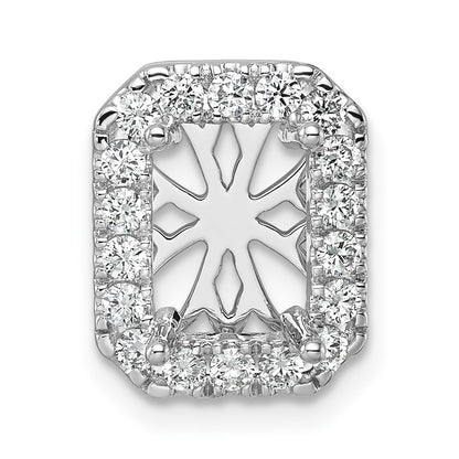 14k White Gold 2 1/2 Ct. Lab Grown Diamond VS/SI+ G+ Radiant Halo Chain Slide Pendant