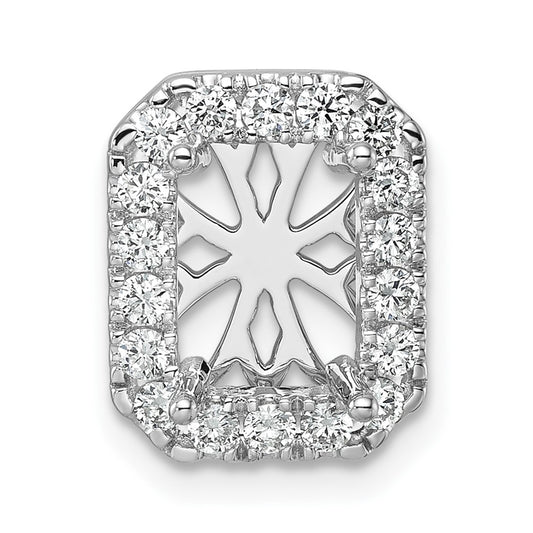 14k White Gold 2 1/2 Ct. Lab Grown Diamond VS/SI+ G+ Radiant Halo Chain Slide Pendant