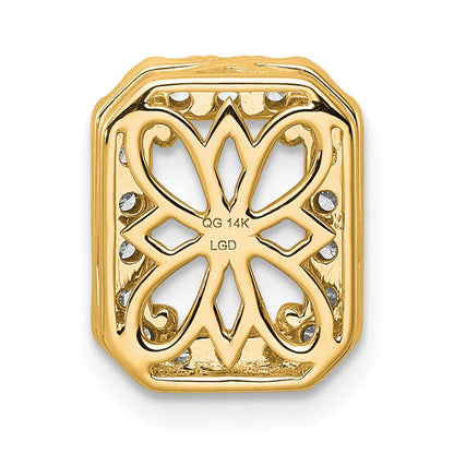 14k Yellow Gold 2 1/2 Ct. Lab Grown Diamond VS/SI+ G+ Radiant Halo Chain Slide Pendant