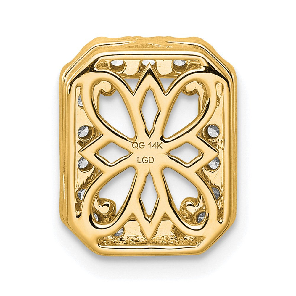 14k Yellow Gold 1/2 Ct. Lab Grown Diamond VS/SI+ G+ Semi Mount Halo Chain Slide Pendant