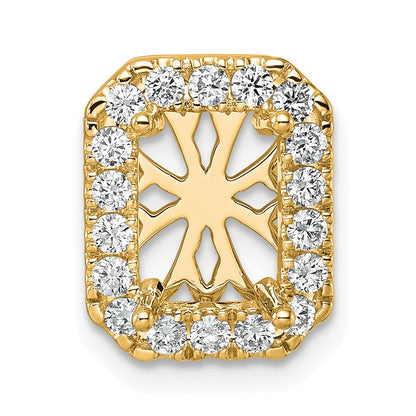 14k Yellow Gold 1/2 Ct. Lab Grown Diamond VS/SI+ G+ Semi Mount Halo Chain Slide Pendant