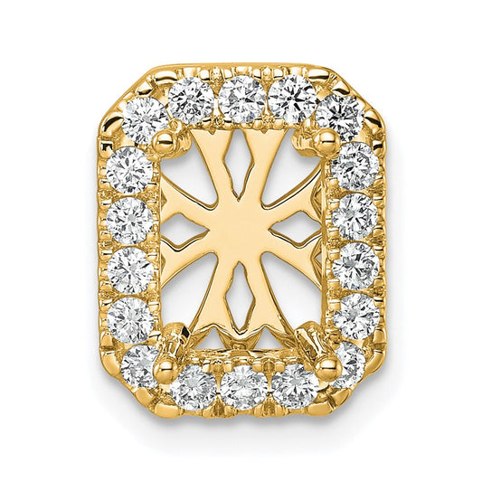 14k Yellow Gold 1/2 Ct. Lab Grown Diamond VS/SI+ G+ Semi Mount Halo Chain Slide Pendant