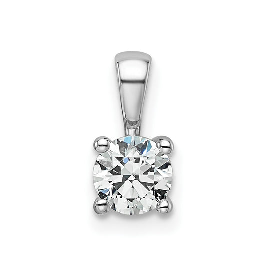 14k White Gold 1/2 Ct. Certified Lab Grown Diamond VS/SI+ G+ Round Complete Four Prong Pendant