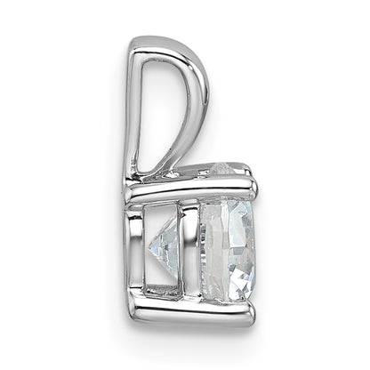 14k White Gold 1 Ct. Lab Grown Diamond VS/SI+ G+ Round Four Prong Pendant