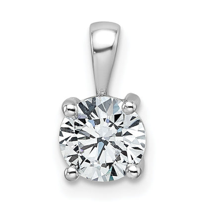 14k White Gold 1 Ct. Lab Grown Diamond VS/SI+ G+ Round Four Prong Pendant