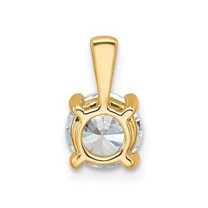14k Yellow Gold 1 Ct. Certified Lab Grown Diamond VS/SI+ G+ Round Complete Four Prong Pendant