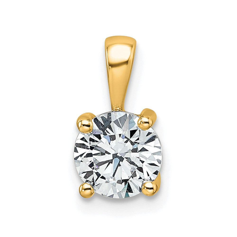14k Yellow Gold 1 Ct. Certified Lab Grown Diamond VS/SI+ G+ Round Complete Four Prong Pendant