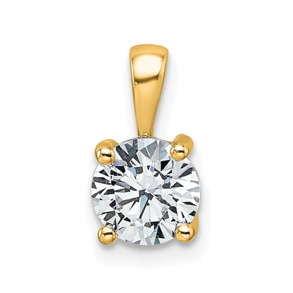 14k Yellow Gold 1 Ct. Certified Lab Grown Diamond VS/SI+ G+ Round Complete Four Prong Pendant