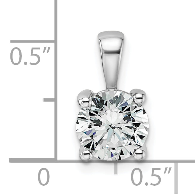 14k White Gold 1 1/2 Ct. Certified Lab Grown Diamond VS/SI+ G+ Round Four Prong Pendant