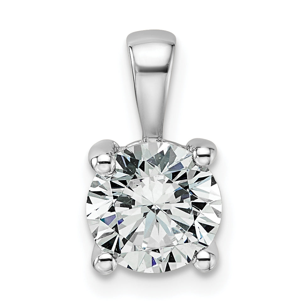 14k White Gold 1 1/2 Ct. Certified Lab Grown Diamond VS/SI+ G+ Round Four Prong Pendant