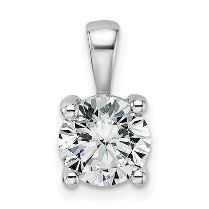 14k White Gold 1 1/2 Ct. Certified Lab Grown Diamond VS/SI+ G+ Round Four Prong Pendant