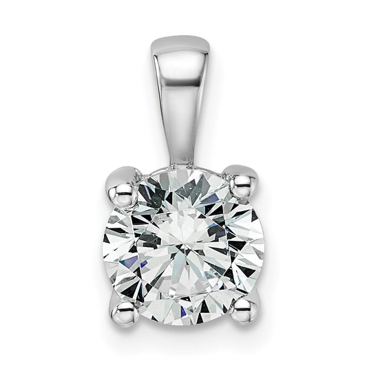 14k White Gold 1 1/2 Ct. Certified Lab Grown Diamond VS/SI+ G+ Round Four Prong Pendant