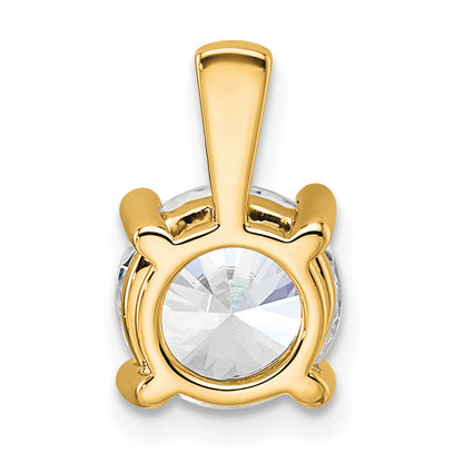 14k Yellow Gold 14k 2 carat Lab Grown Diamond VS+ F+ Round Complete Four Prong Pendant