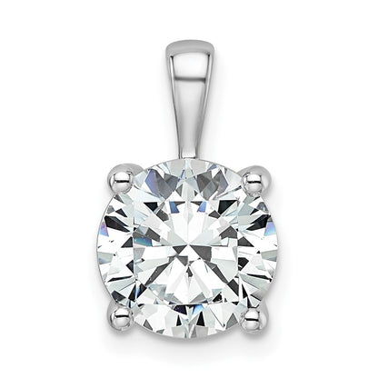 14k White Gold 3 Ct. Certified Lab Grown Diamond VS/SI+ G+ Round Complete Four Prong Pendant