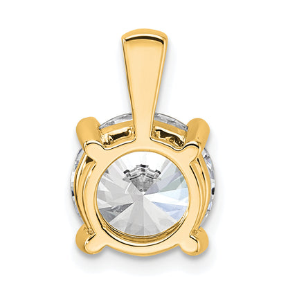 14K Yellow Gold 4 Carat Lab Grown Diamond Vs+ F+ Round Complete Four Prong Pendant