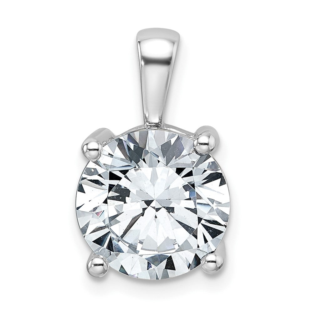 14k White Gold 5 Ct. Lab Grown Diamond VS/SI+ G+ Round Complete Four Prong Pendant