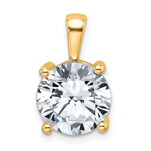14k Yellow Gold 5 Ct. Certified Lab Grown Diamond VS/SI+ G+ Round Complete Four Prong Pendant