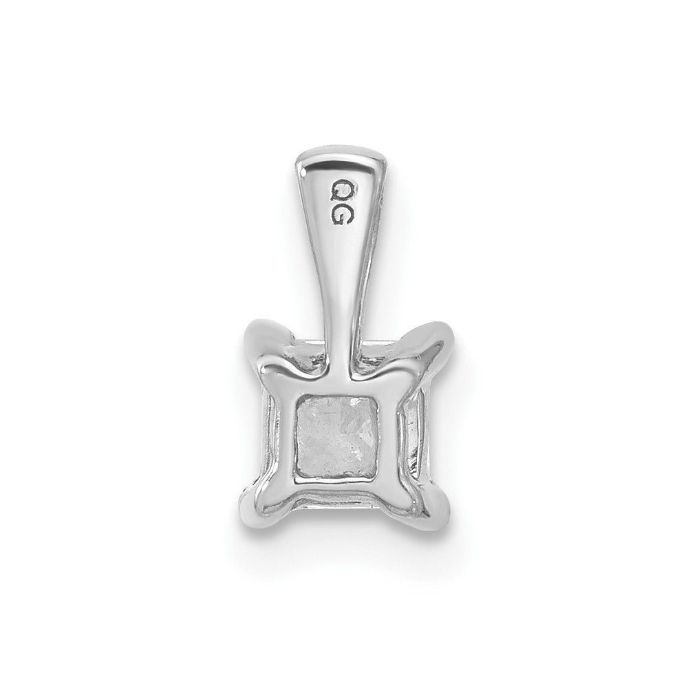 14k White Gold 1/2 Ct. Certified Lab Grown Diamond VS/SI+ G+ Princess Complete Four Prong Pendant