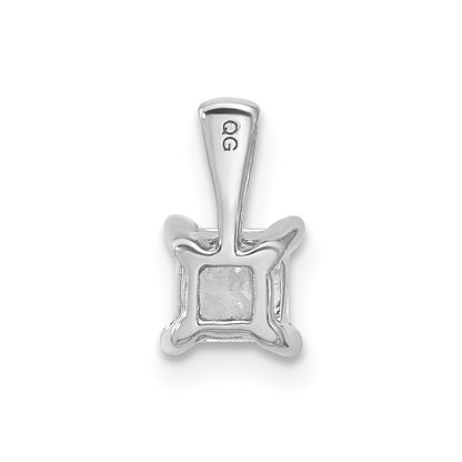 14k White Gold 1/2 Ct. Certified Lab Grown Diamond VS/SI+ G+ Princess Complete Four Prong Pendant