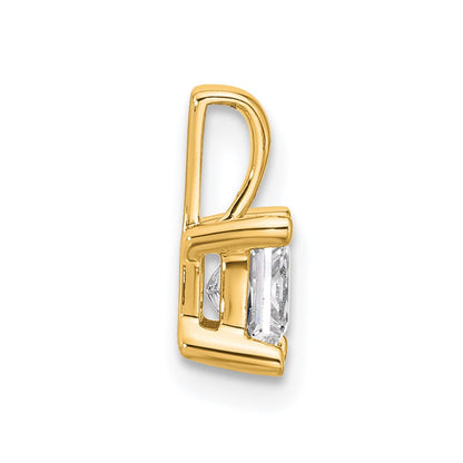 14k Yellow Gold 3/4 Ct. Certified Lab Grown Diamond VS/SI+ G+ Princess Complete Four Prong Pendant