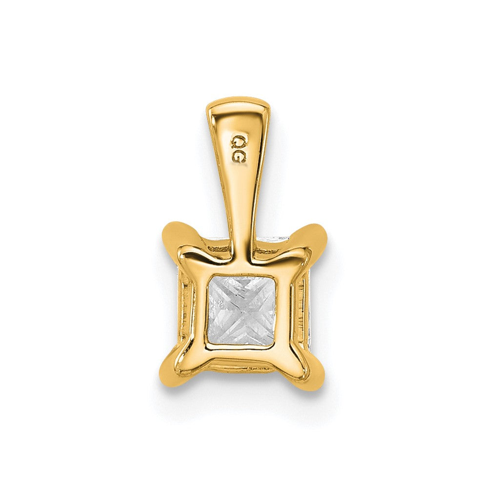 14k Yellow Gold 3/4 Ct. Certified Lab Grown Diamond VS/SI+ G+ Princess Complete Four Prong Pendant