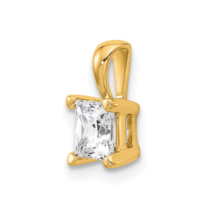 14k Yellow Gold 3/4 Ct. Certified Lab Grown Diamond VS/SI+ G+ Princess Complete Four Prong Pendant