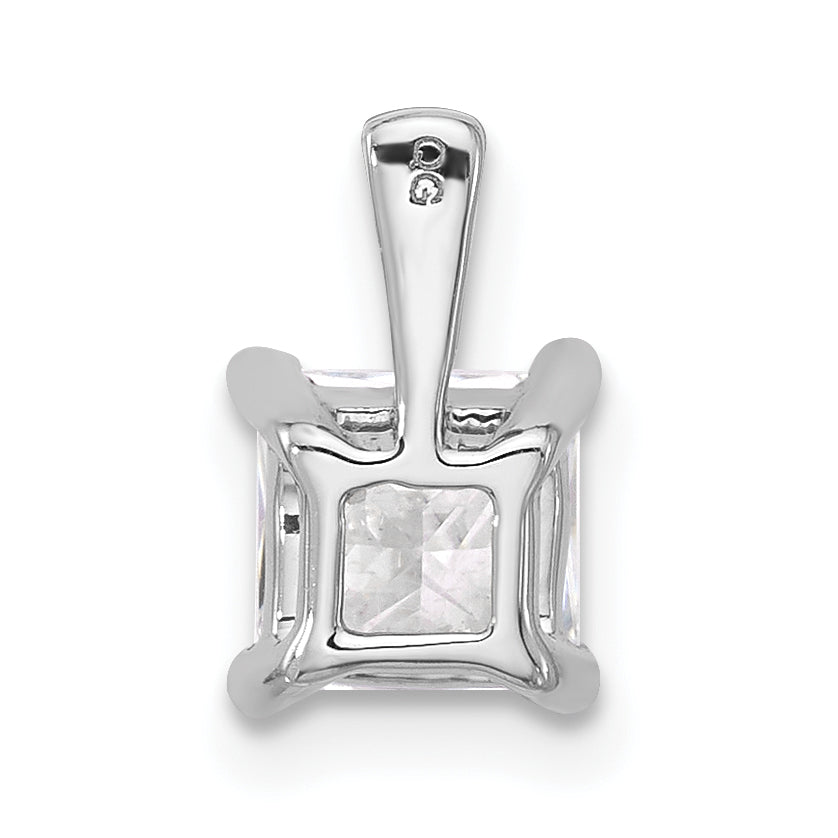 14k White Gold 1 Ct. Lab Grown Diamond VS/SI+ G+ Princess Four Prong Pendant
