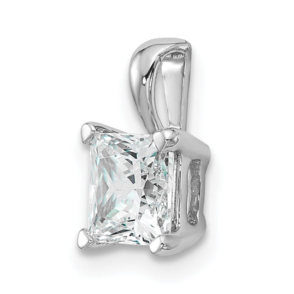 14k White Gold 1 Ct. Lab Grown Diamond VS/SI+ G+ Princess Four Prong Pendant