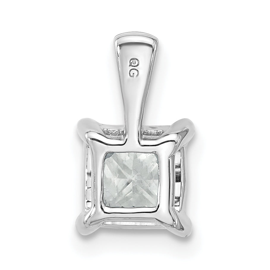 14k White Gold 1 1/2 Ct. Certified Lab Grown Diamond VS/SI+ G+ Princess Four Prong Pendant