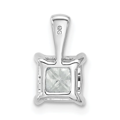 14k White Gold 1 1/2 Ct. Lab Grown Diamond VS/SI+ G+ Princess Four Prong Pendant