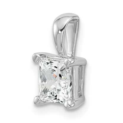 14k White Gold 1 1/2 Ct. Lab Grown Diamond VS/SI+ G+ Princess Four Prong Pendant